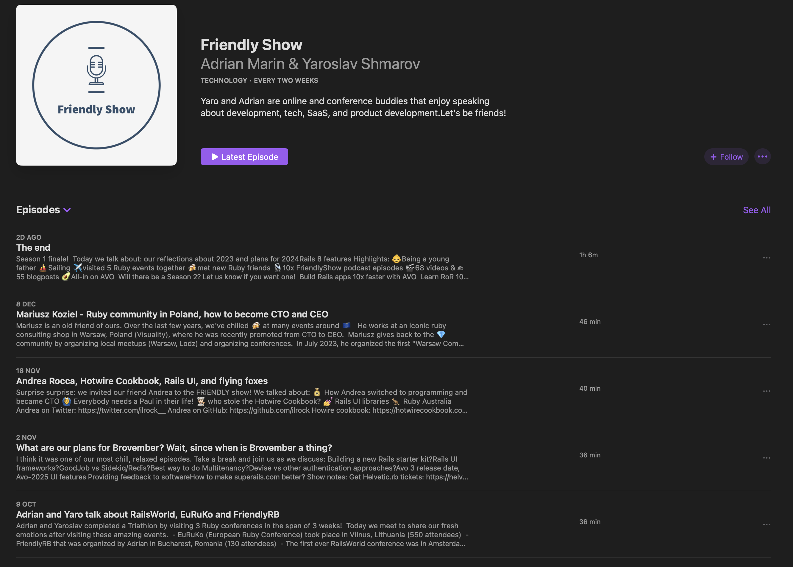 Apple podcasts friendly show