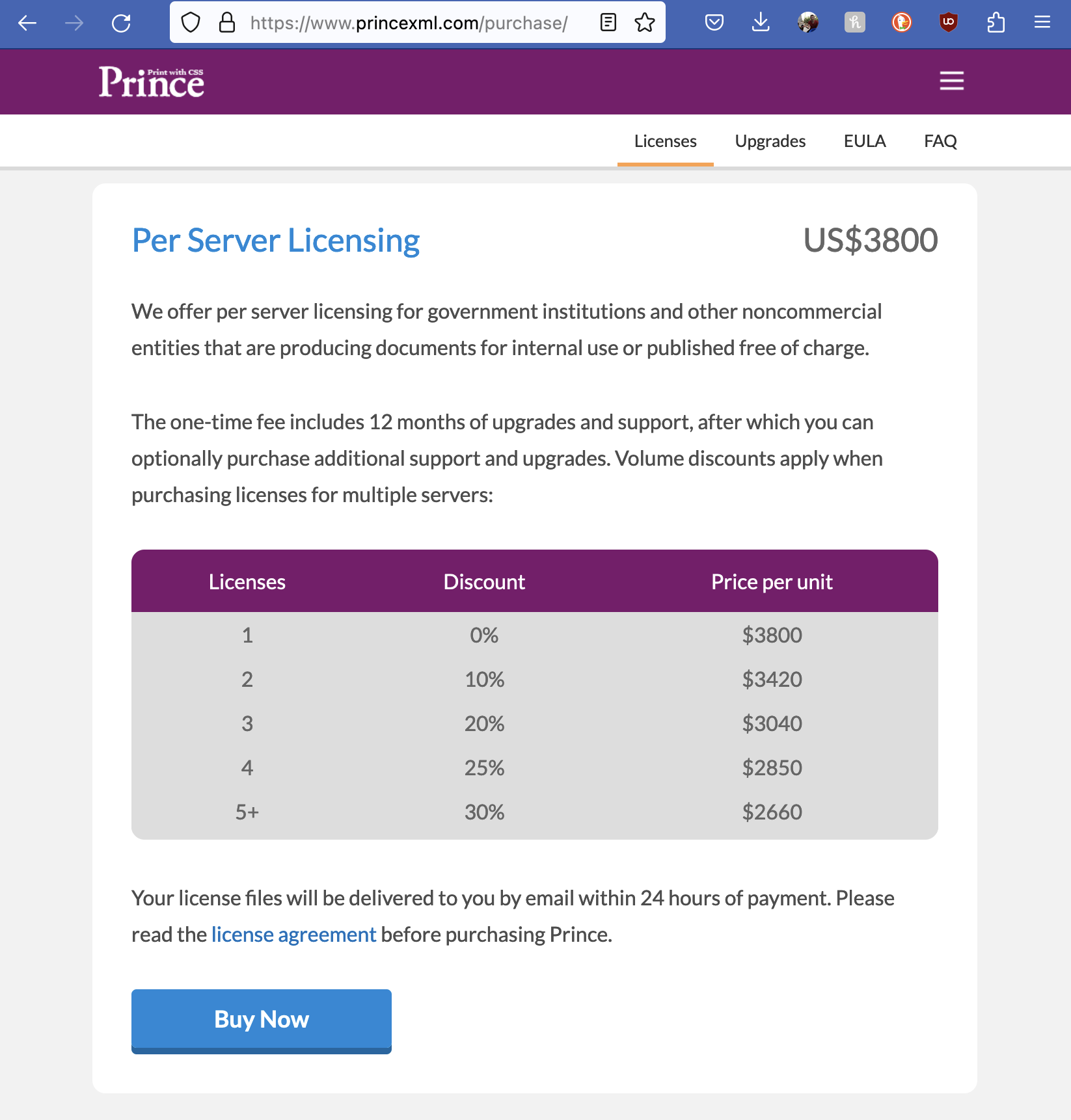 princexml-pricing